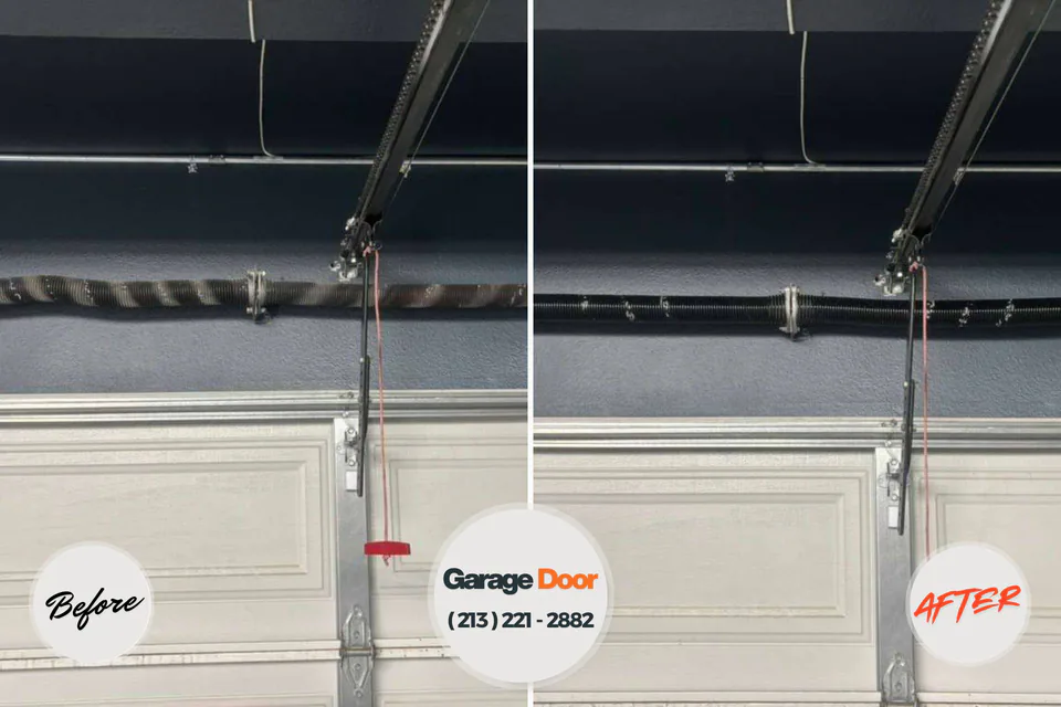 Before and after: garage door repair Ewa Beach, HI